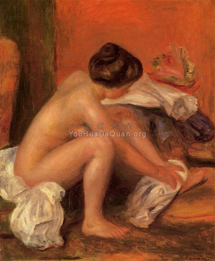 Bather Drying Her Feet - 皮埃尔·奥古斯特·雷诺阿